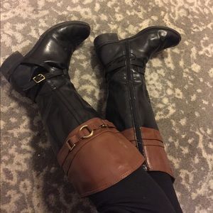 Brown and Black boots